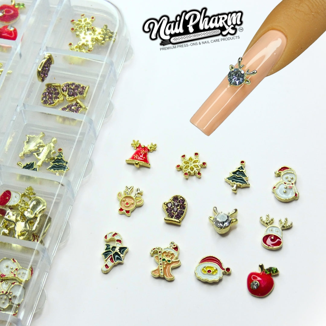 90PCS Assorted Christmas Nail Jewelry Box, Ornament Charms, Christmas –  NailPharm®